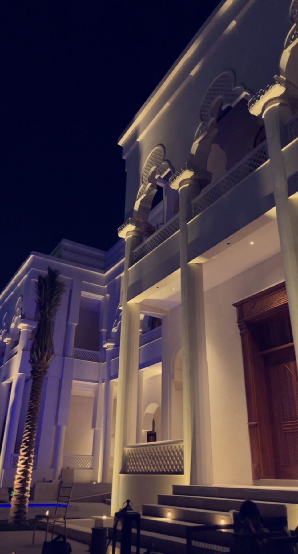 Grand hotel facade lighting, Jeddah, Saudi Arabia